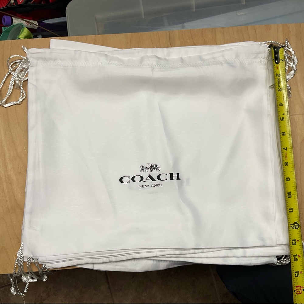 Coach 13”x 16” White Dust Bag - Lot of 5